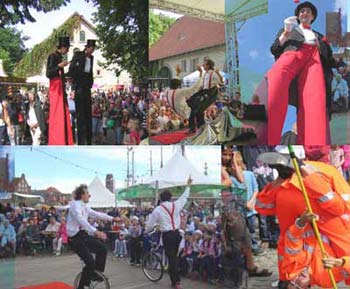 Stelzenl&auml;ufer Einrad Akrobatik