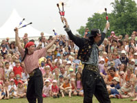 Piratenshow mit Feuerjonglage